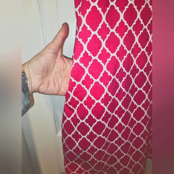 NWT Talbots Dress Sz Small Petite Pink And White Quarterfoil - Picture 5 of 9